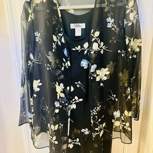 Patra Floral Dress Set by Patra Women's Black Sheer Chiffon Party Occasion -10P